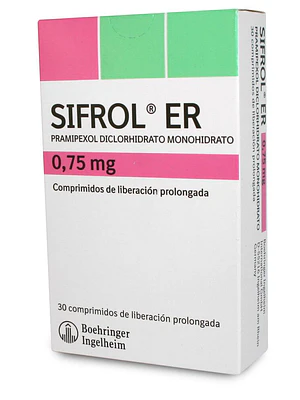 Sifrol ER Pramipexol 0,75 mg 30 Comprimidos.