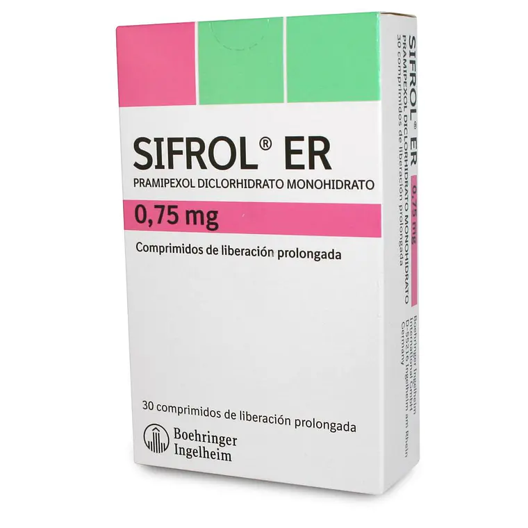 Sifrol ER Pramipexol 0,75 mg 30 Comprimidos. 1