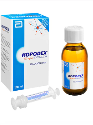 Kopodex Levetiracetam 100 mg /  ml Jarabe 120 ml.