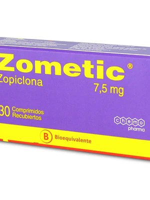 Zometic (B) Zopiclona 7,5 mg 30 Comprimidos recubiertos.