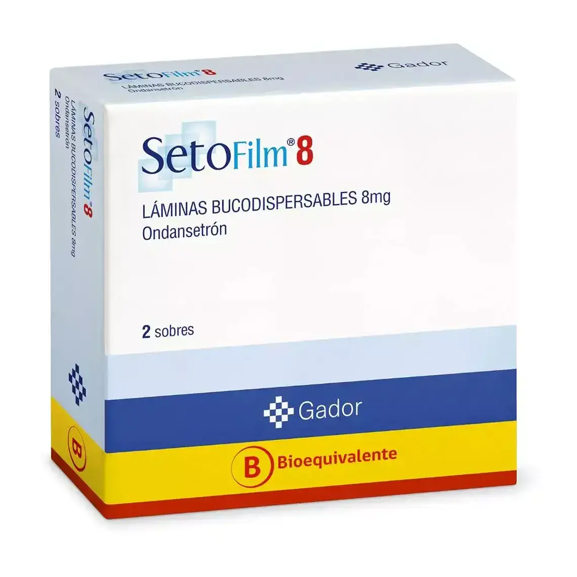 Setofilm (B) Ondansetrón 8 mg 2 Sobres de láminas bucodispersables. 1
