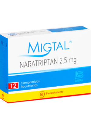 Migtal (B) Naratriptán 2,5 mg 12 Comprimidos recubiertos.