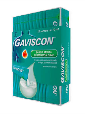 Gaviscon Suspensión oral Sabor menta 12 Sachet 10  ml.