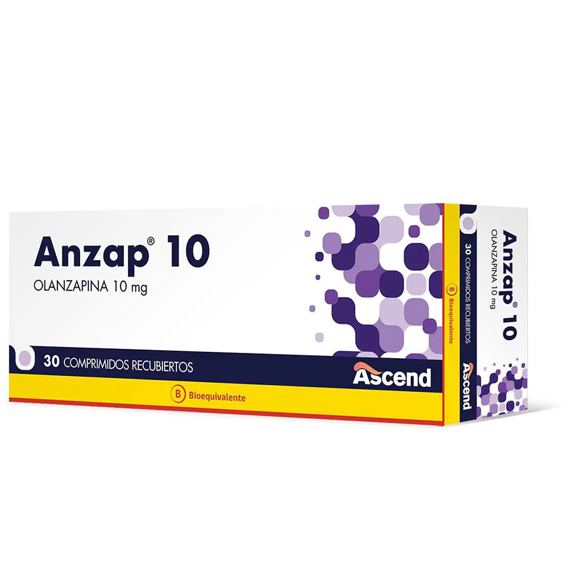 Anzap (B) Olanzapina 10 mg 30 Comprimidos recubiertos. 1