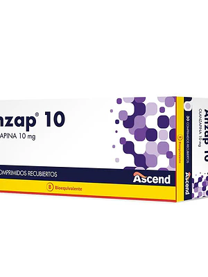 Anzap (B) Olanzapina 10 mg 30 Comprimidos recubiertos.