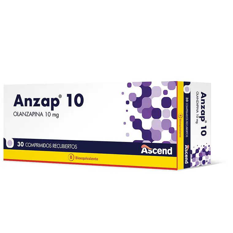 Anzap (B) Olanzapina 10 mg 30 Comprimidos recubiertos. 1