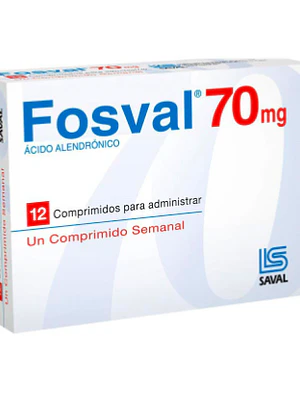 Fosval Ácido alendrónico 70 mg 12 Comprimidos.