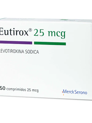 Eutirox Levotiroxina 25 mcg 50 Comprimidos.