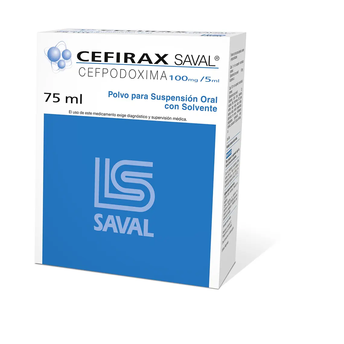 Cefirax Cefpodoxima 100 mg /5  ml Suspensión oral 75 ml. 1