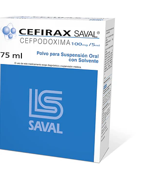 Cefirax Cefpodoxima 100 mg /5  ml Suspensión oral 75 ml.