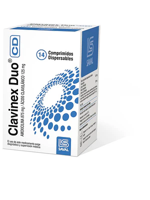 Clavinex Duo CD Amoxicilina Ácido Clavulánico 14 Comprimidos.