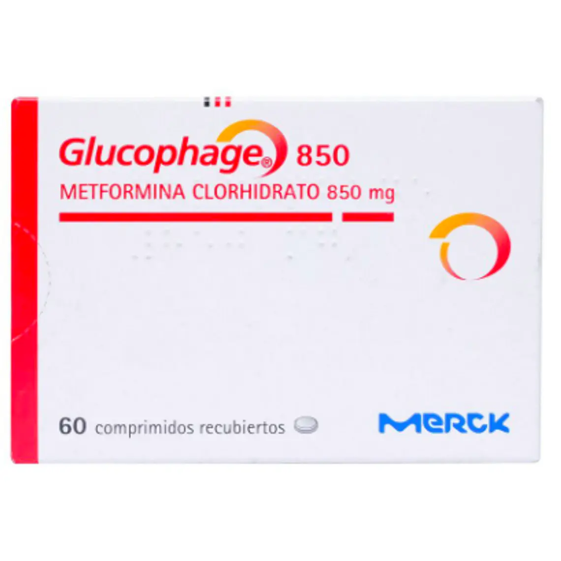 Glucophage Metformina 850 mg 60 Comprimidos recubiertos. 1