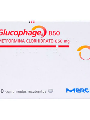 Glucophage Metformina 850 mg 60 Comprimidos recubiertos.