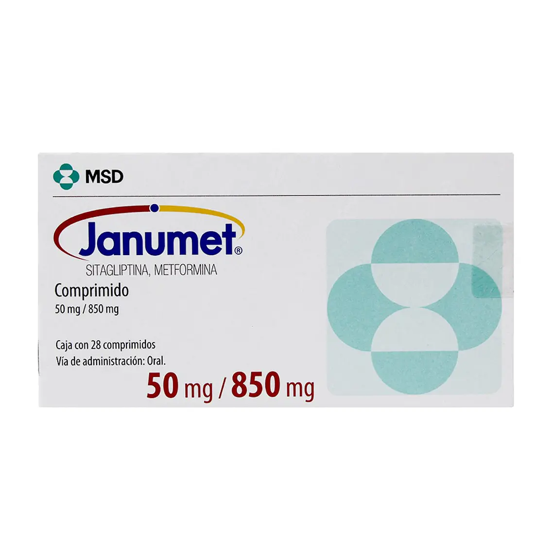 Janumet Sitagliptina Metformina 50/850 28 Comprimidos. 1