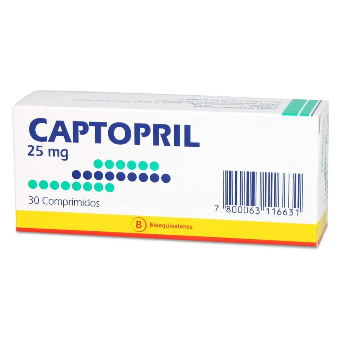 Captopril (B) 25 mg 30 Comprimidos. 1