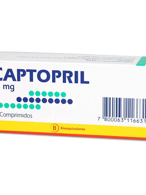 Captopril (B) 25 mg 30 Comprimidos.