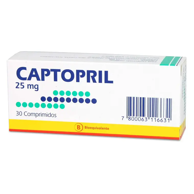 Captopril (B) 25 mg 30 Comprimidos. 1