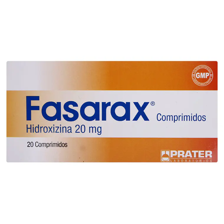 Fasarax Hidroxina 20 mg 20 Comprimidos. 1