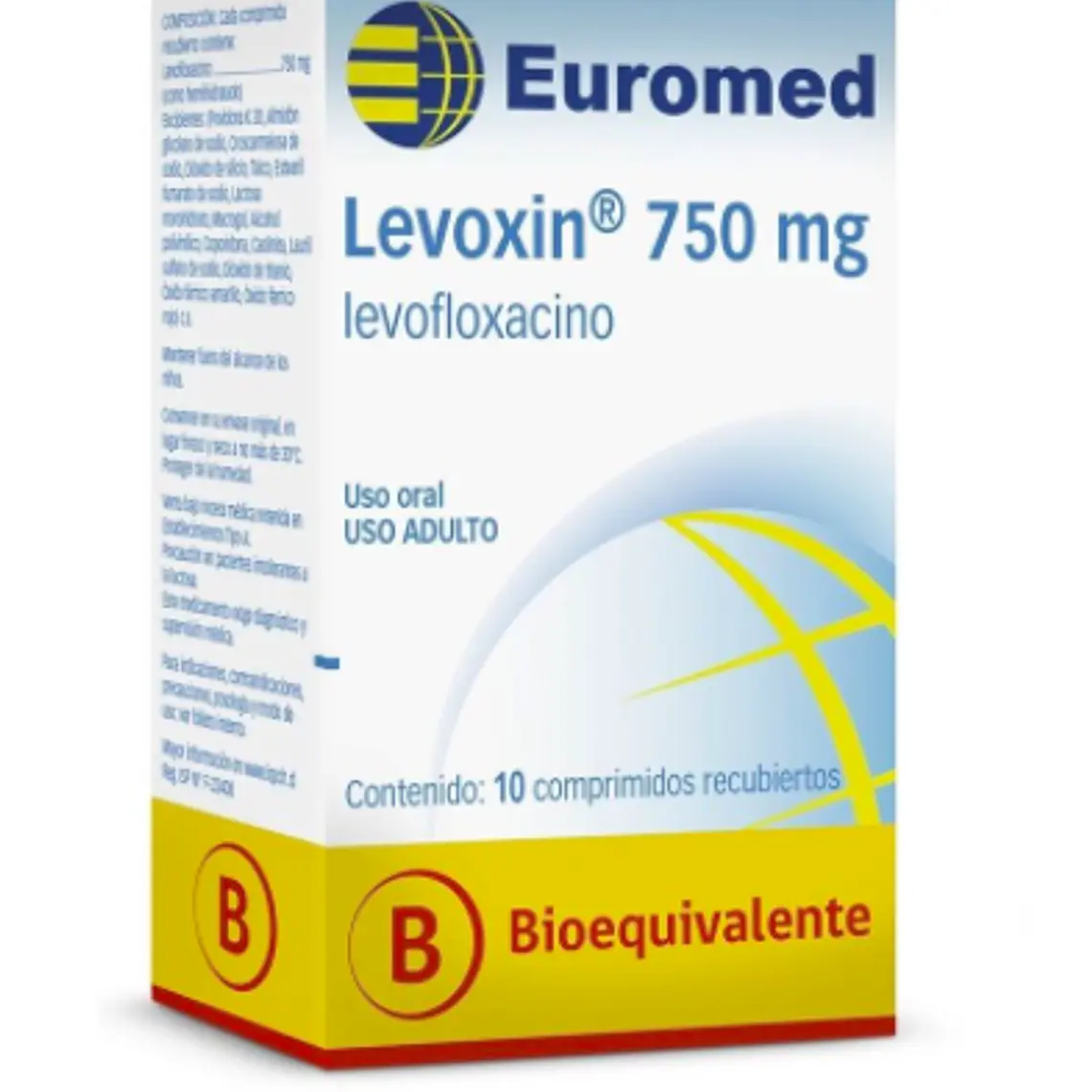 Levoxin (B) Levofloxacino 750 mg 10 Comprimidos. 1