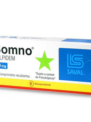 Somno (B) Zolpidem 10 mg 30 Comprimidos. Medicamento controlado, venta presencial