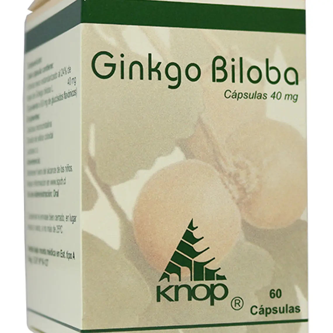 Ginkgo Biloba 40 mg 60 Cápsulas. Knop 1