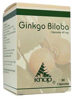 Ginkgo Biloba 40 mg 60 Cápsulas. Knop