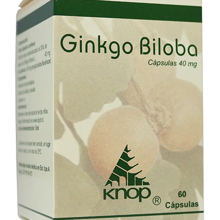 Ginkgo Biloba 40 mg 60 Cápsulas. Knop 1