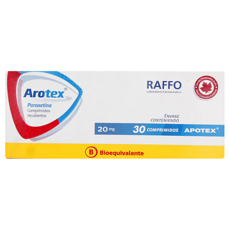 Arotex (B) Paroxetina 20 mg 30 Comprimidos. 1