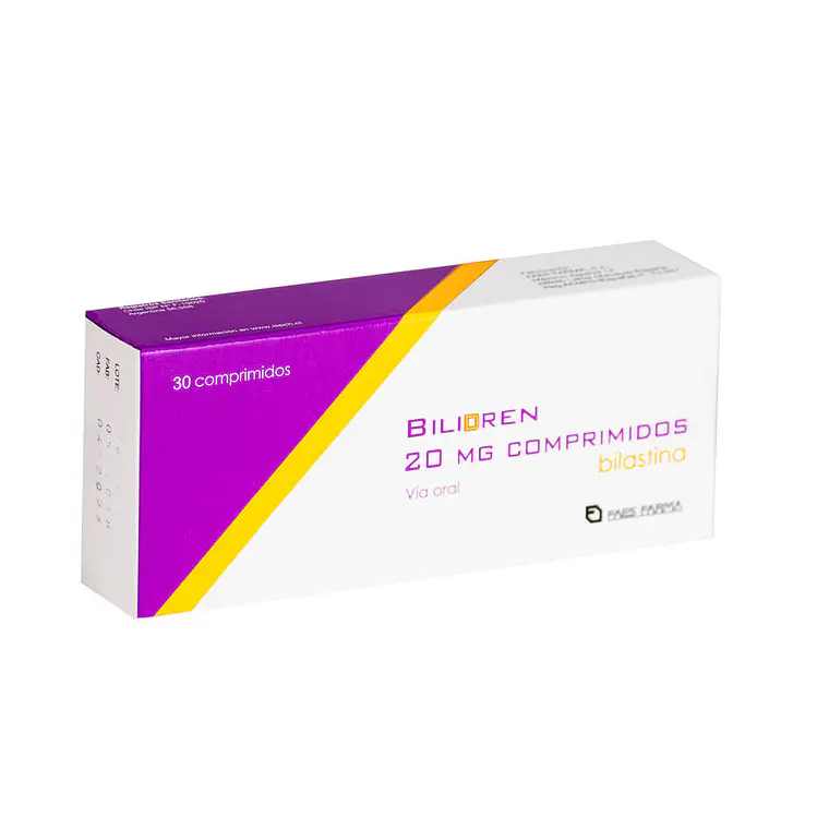 Bilidren Bilastina 20 mg 30 Comprimidos. 1