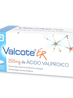 Valcote ER Ácido Valproico 250 mg 50 Comprimidos.