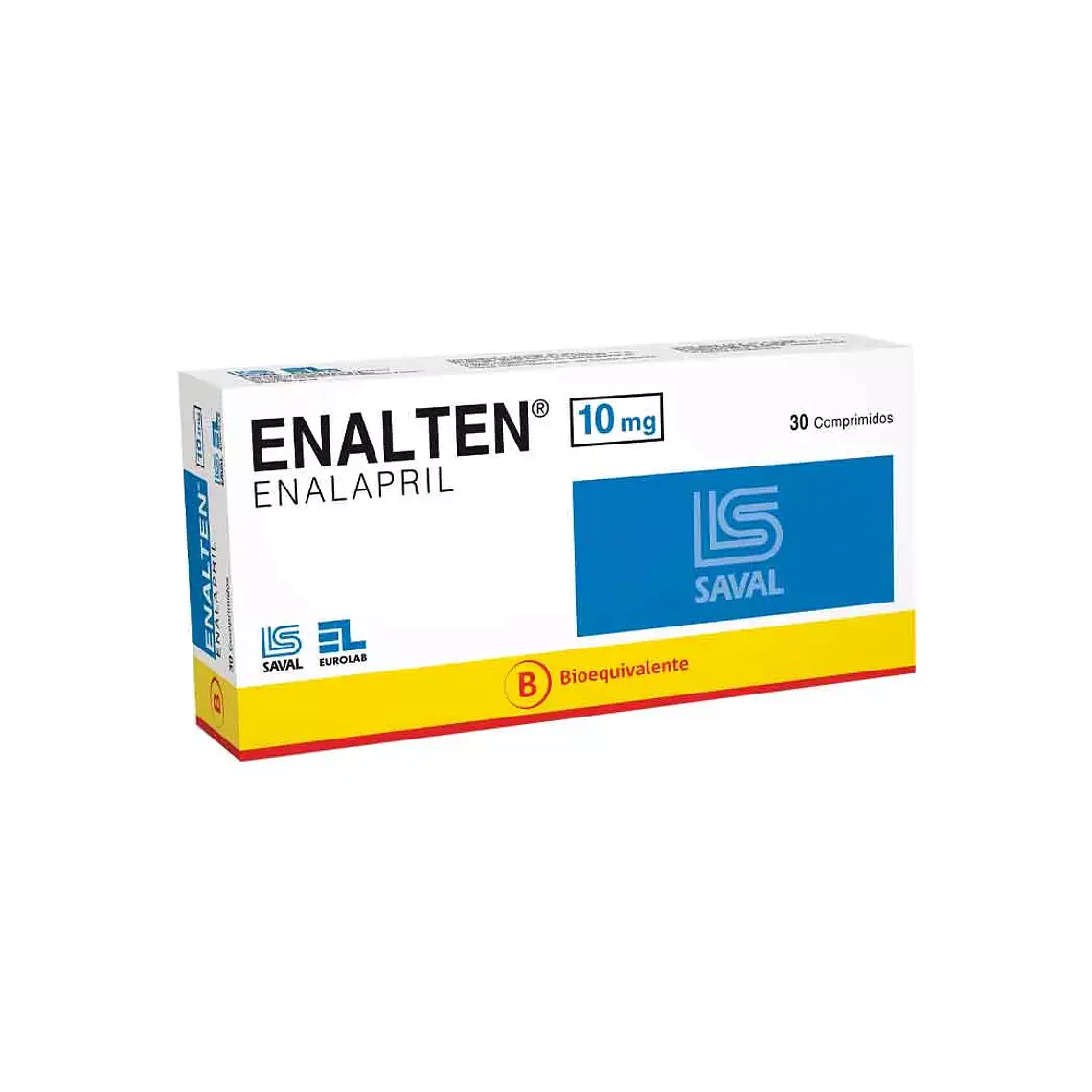 Enalten (B) Enalapril 10 mg 30 Comprimidos. 1