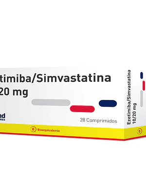 Ezetimiba Simvastatina (B) 10/20 mg 28 Comprimidos.