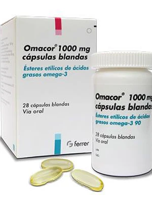 Omacor 1000 mg 28 Cápsulas blandas.
