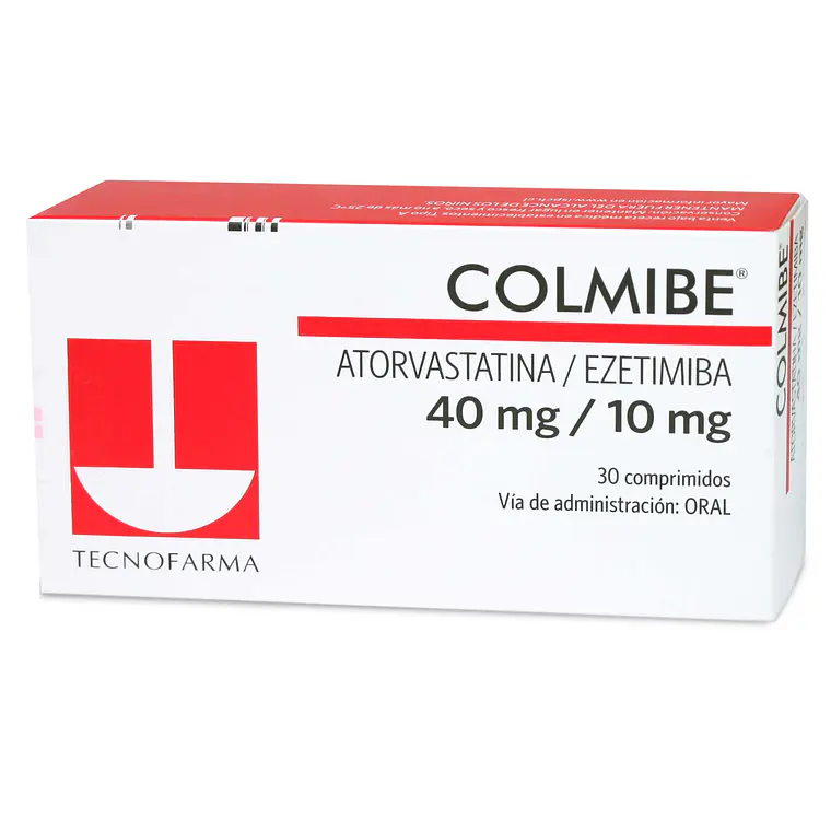 Colmibe Atorvastatina Ezetimiba 40/10 mg 30 Comprimidos. 1