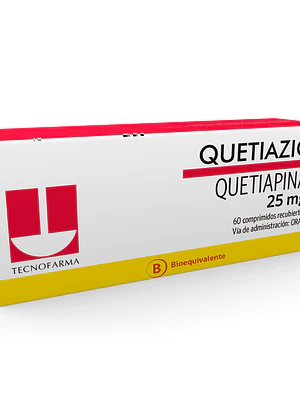 Quetiazic (B) Quetiapina 25 mg 60 Comprimidos recubiertos.