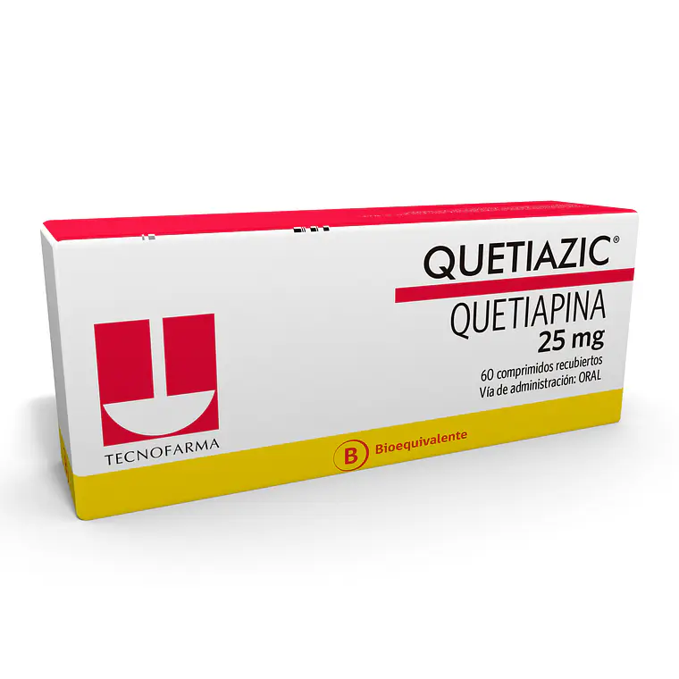 Quetiazic (B) Quetiapina 25 mg 60 Comprimidos recubiertos. 1
