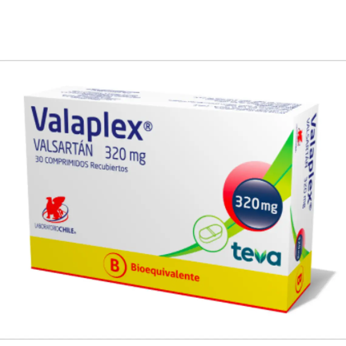 Valaplex (B) Valsartán 320 mg 30 Comprimidos. 1