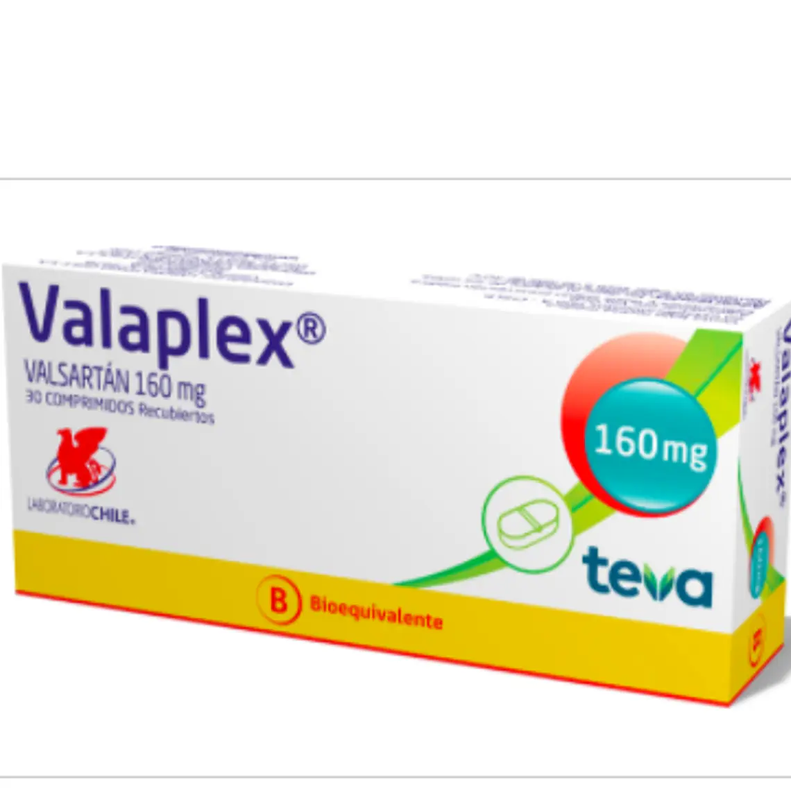 Valaplex (B) Valsartán 160 mg 30 Comprimidos. 1