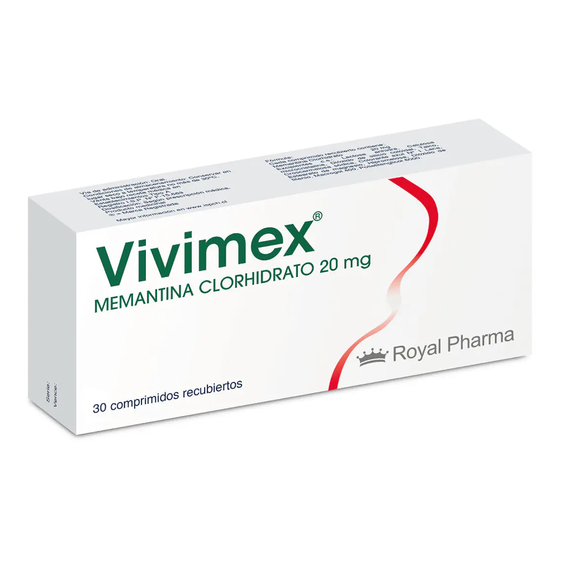 Vivimex Memantina 20 mg 30 comprimidos 1