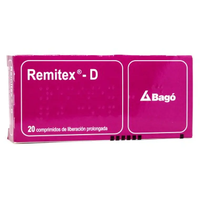 Remitex-D Cetirizina Pseudoefedrina 20 Comprimidos. 1