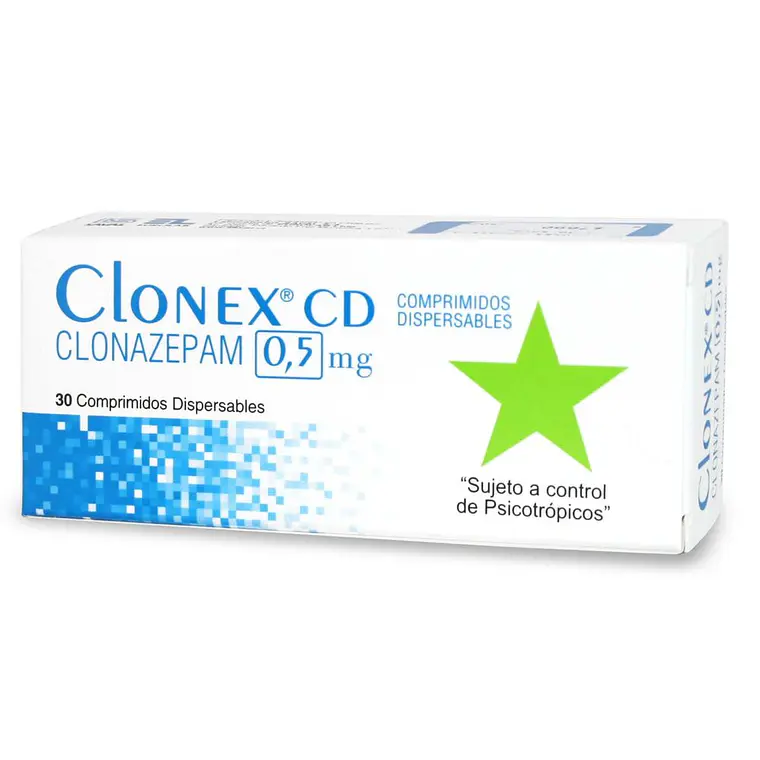 Clonex CD (B) Clonazepam 0,5 mg 30 Comprimidos. Medicamento controlado, venta presencial 1