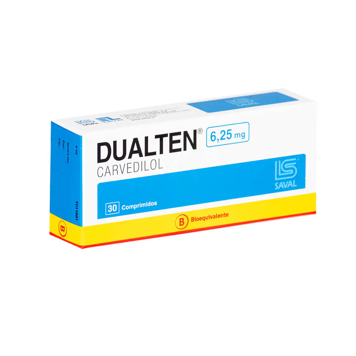 Dualten (B) Carvedilol 6,25 mg 30 Comprimidos. 1