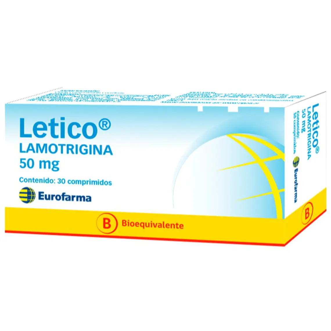 Letico (B) Lamotrigina 50 mg 30 Comprimidos. 1