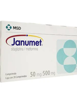 Janumet Sitagliptina Metformina 50/500 mg  28 Comprimidos.