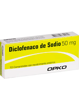 Diclofenaco de Sodio 50 mg 10 Comprimidos.