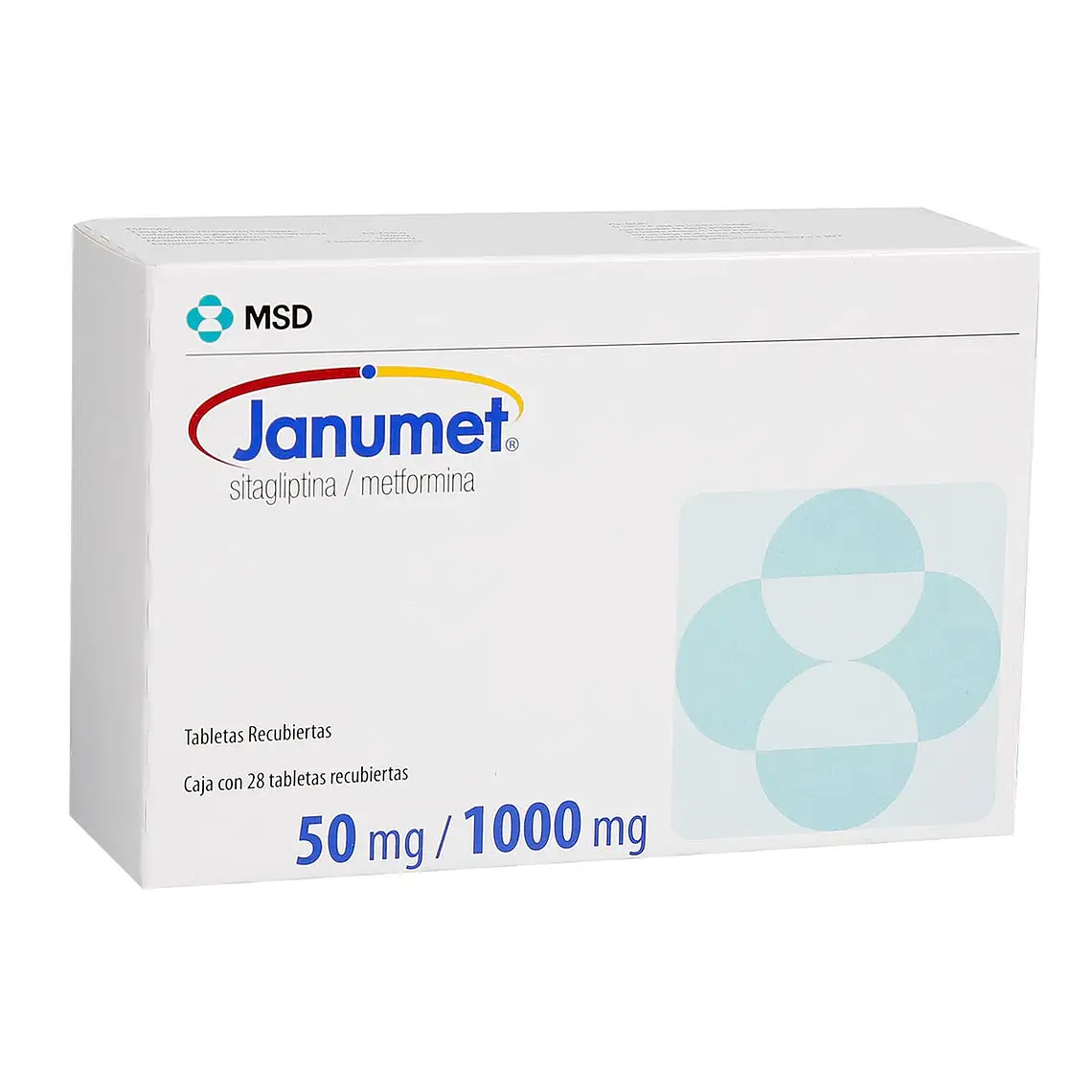 Janumet 50/1000 mg Sitagliptina, Metformina  56 Comprimidos. 1