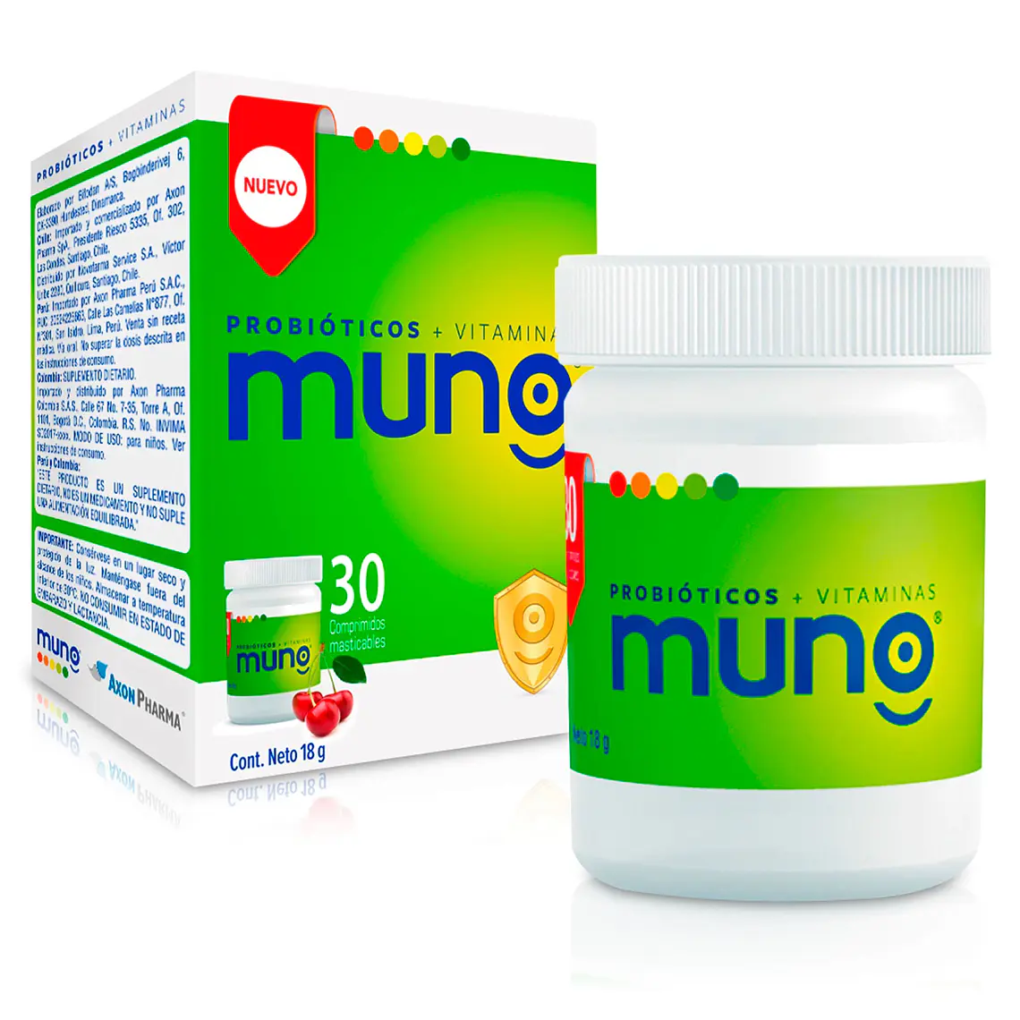 Muno Probióticos Vitaminas 30 Comprimidos masticables. 1