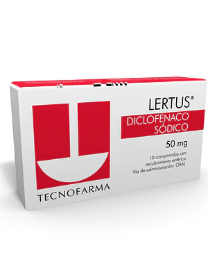 Lertus Diclofenaco sódico 50 mg 10 Comprimidos.