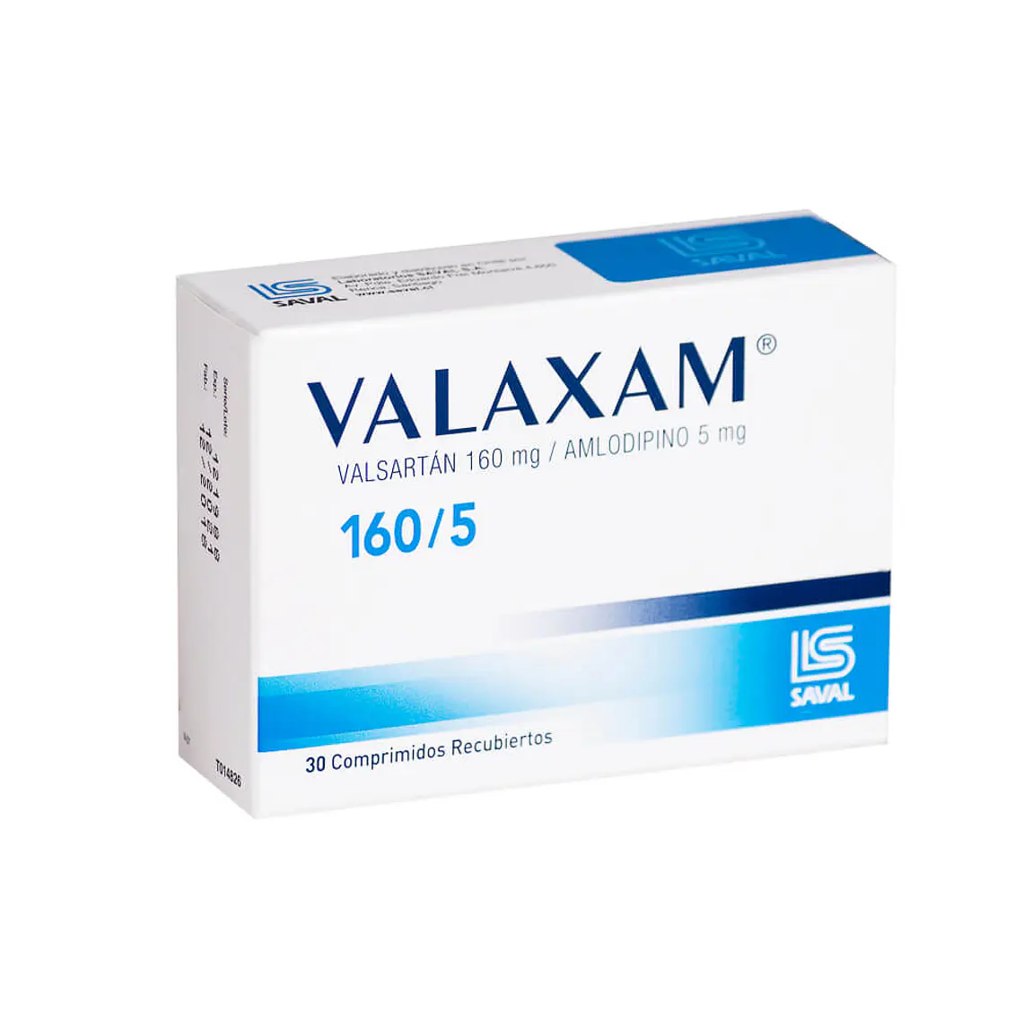 Valaxam Valsartán, Amlodipino 160 / 5 mg 30 Comprimidos. 1