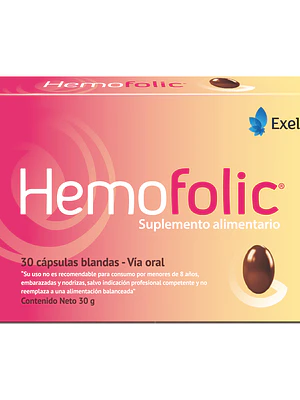 Hemofolic 30 Cápsulas blandas.